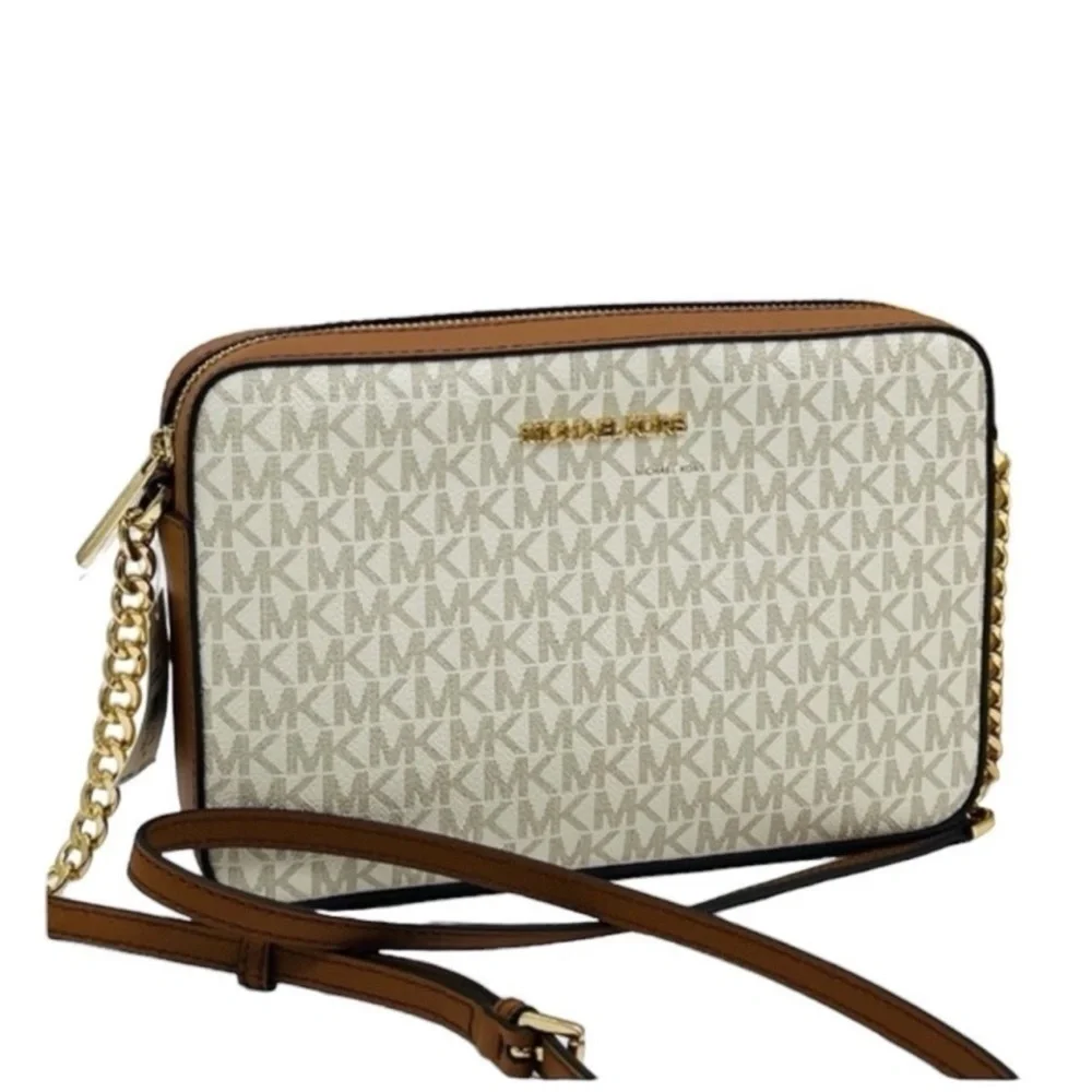 Michael Kors Large EW Crossbody Bag Vanilla/Brown
